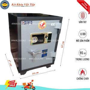 Két Sắt Vân Tay V88, Đen Ghi, Việt Tiệp, Nặng 95kg.