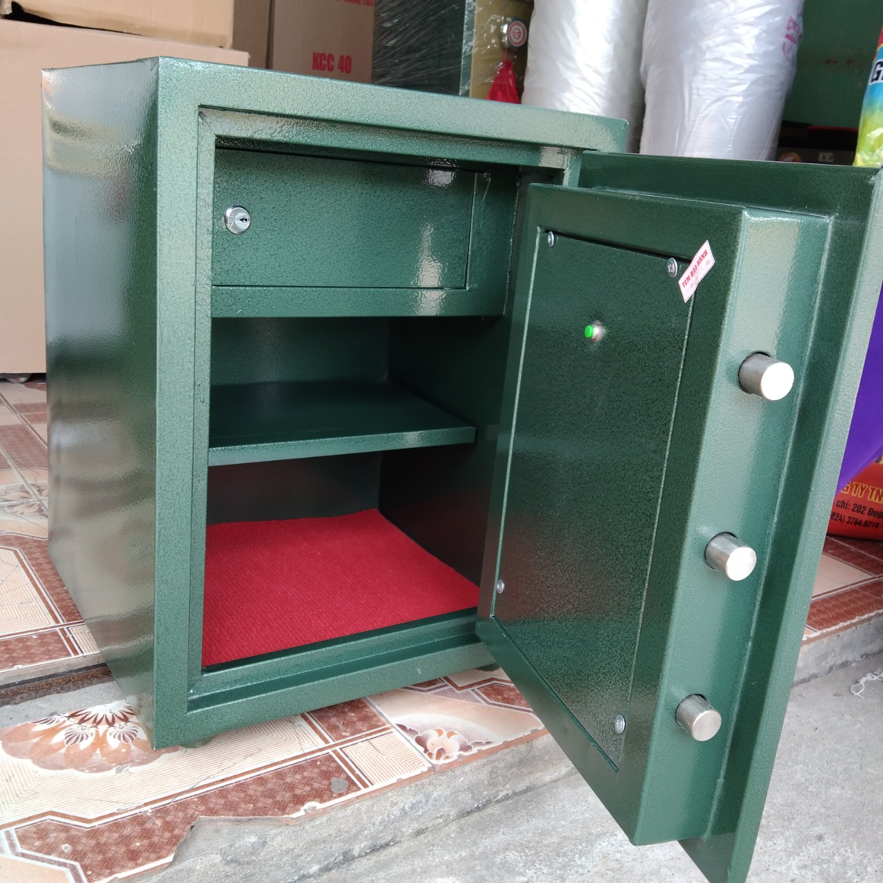 Két Sắt Điện Tử BN58-DT, Xanh Xanh, Việt Tiệp, Nặng 55kg, Két Sắt Bắc Ninh, Két Sắt Việt Tiệp Bắc Ninh.